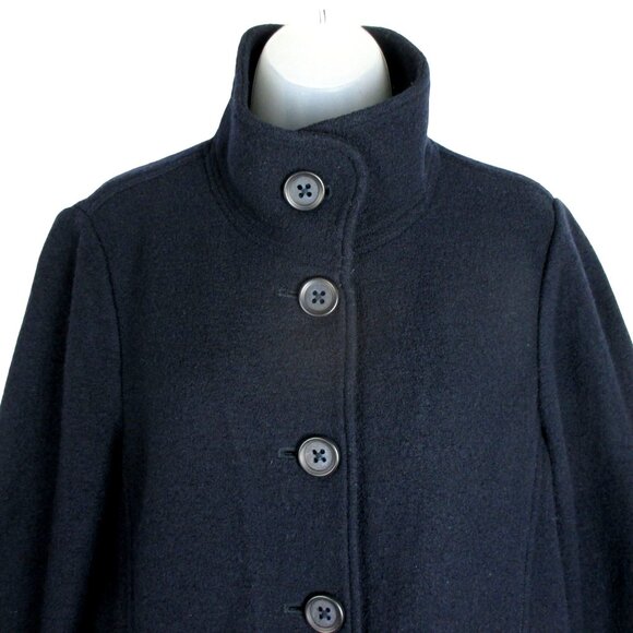 L.L.Bean Boiled Wool Blue Pea Coat Women's Size M Bellandi Classic - Picture 3 of 7
